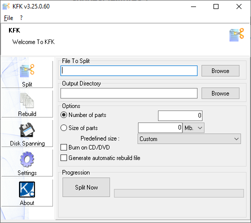 Freeware Windows File splitters